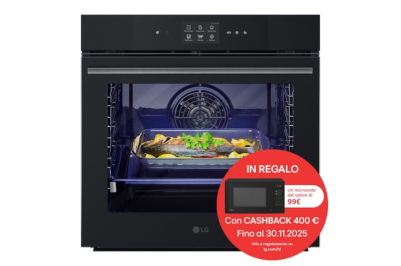 Foto frontale del forno aperto LG WSED7667M